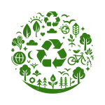 Home pngtree green recycling symbol with nature and eco friendly icons.png